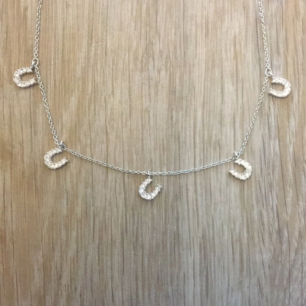 Rhinestone Lucky Horseshoes Necklace